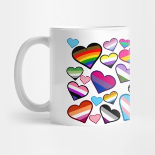 LGBTQIA+ Pride Hearts Mug